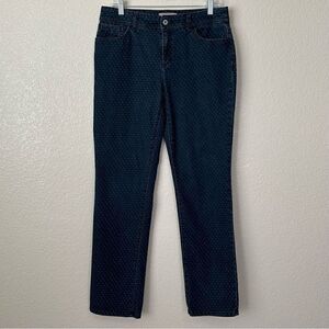 Chico’s Dark Blue White Polka Dots Jeans